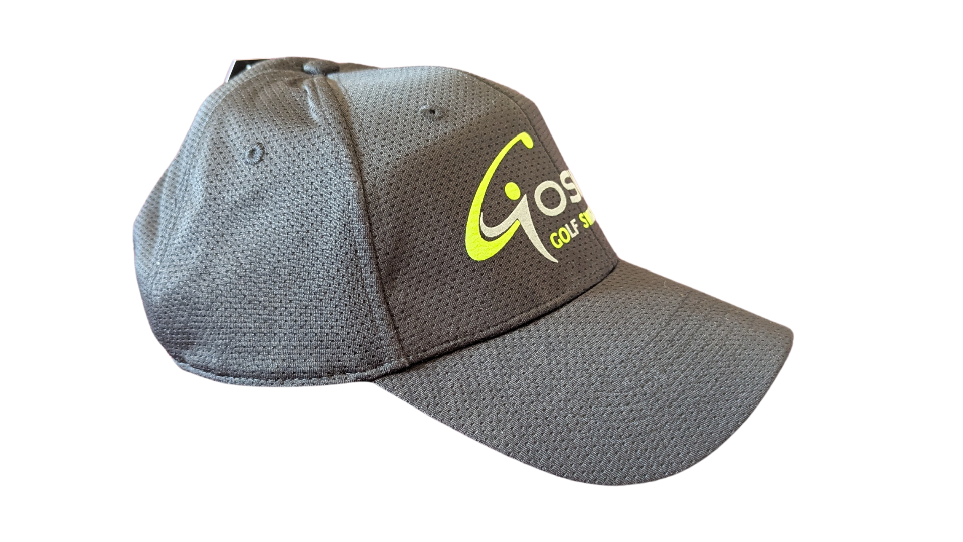 Golf Cap - GOSWO schwarz mit Logo hellgrau/lime