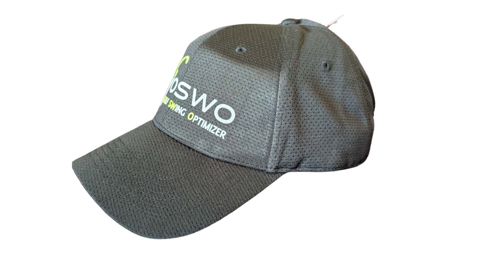 Golf Cap - GOSWO schwarz mit Logo hellgrau/lime