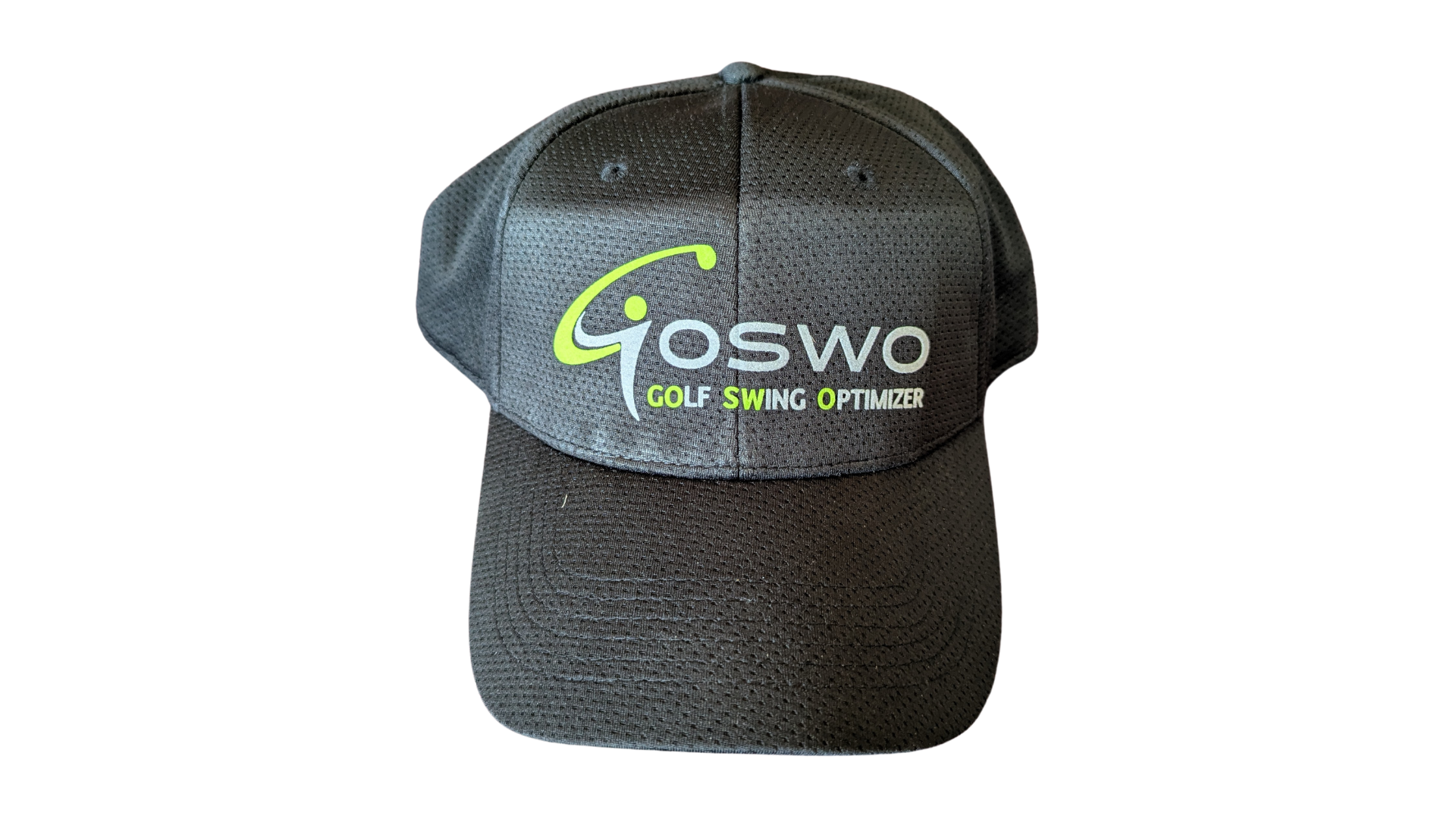 Golf Cap - GOSWO schwarz mit Logo hellgrau/lime