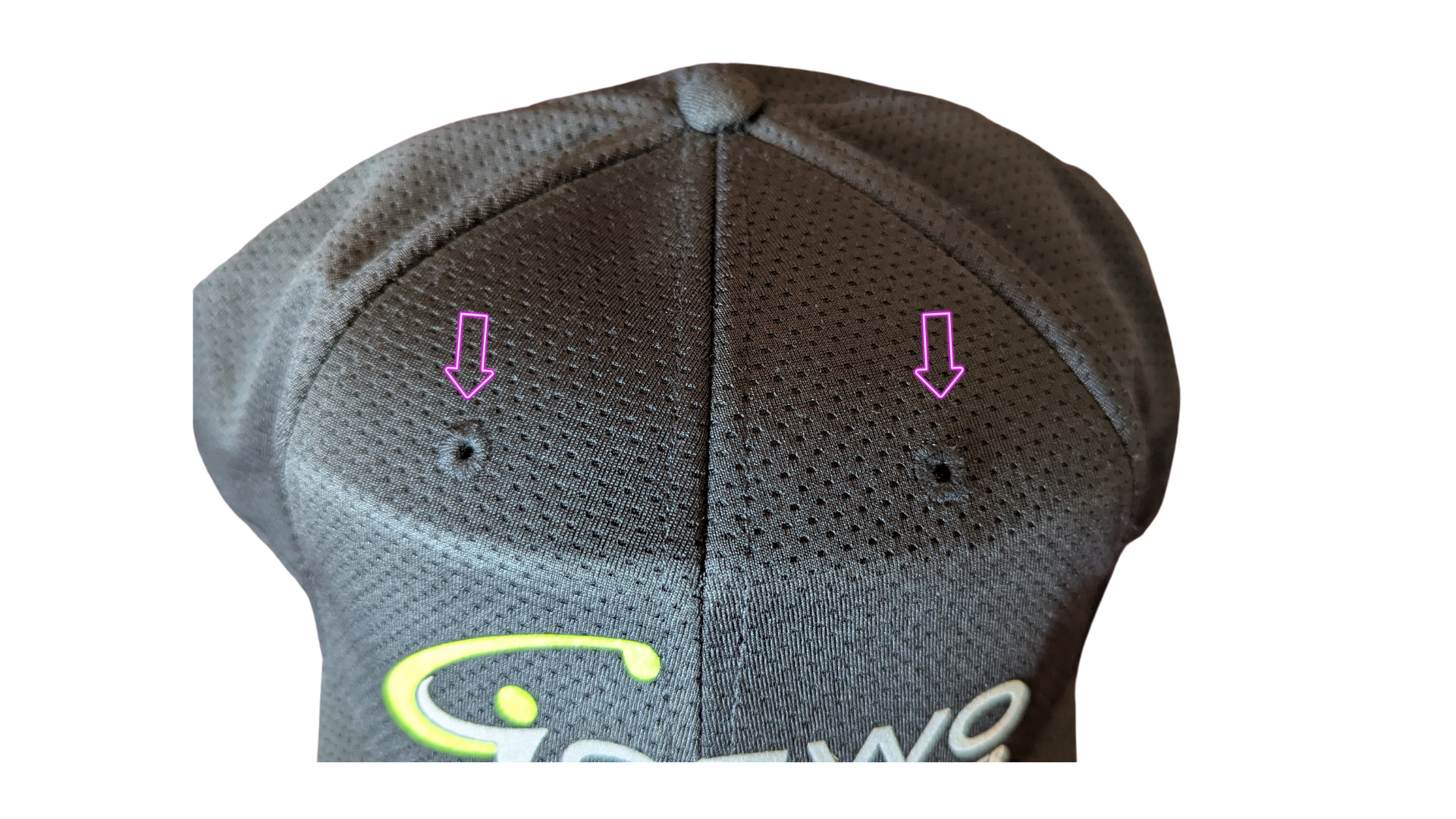 Golf Cap - GOSWO schwarz mit Logo hellgrau/lime